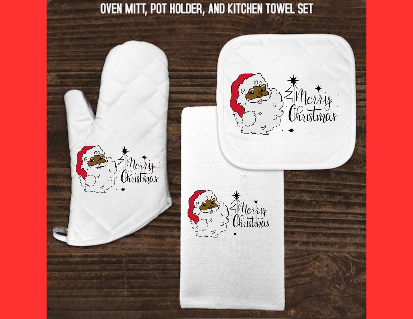 Christmas Kitchen Towel & Oven Mitt set