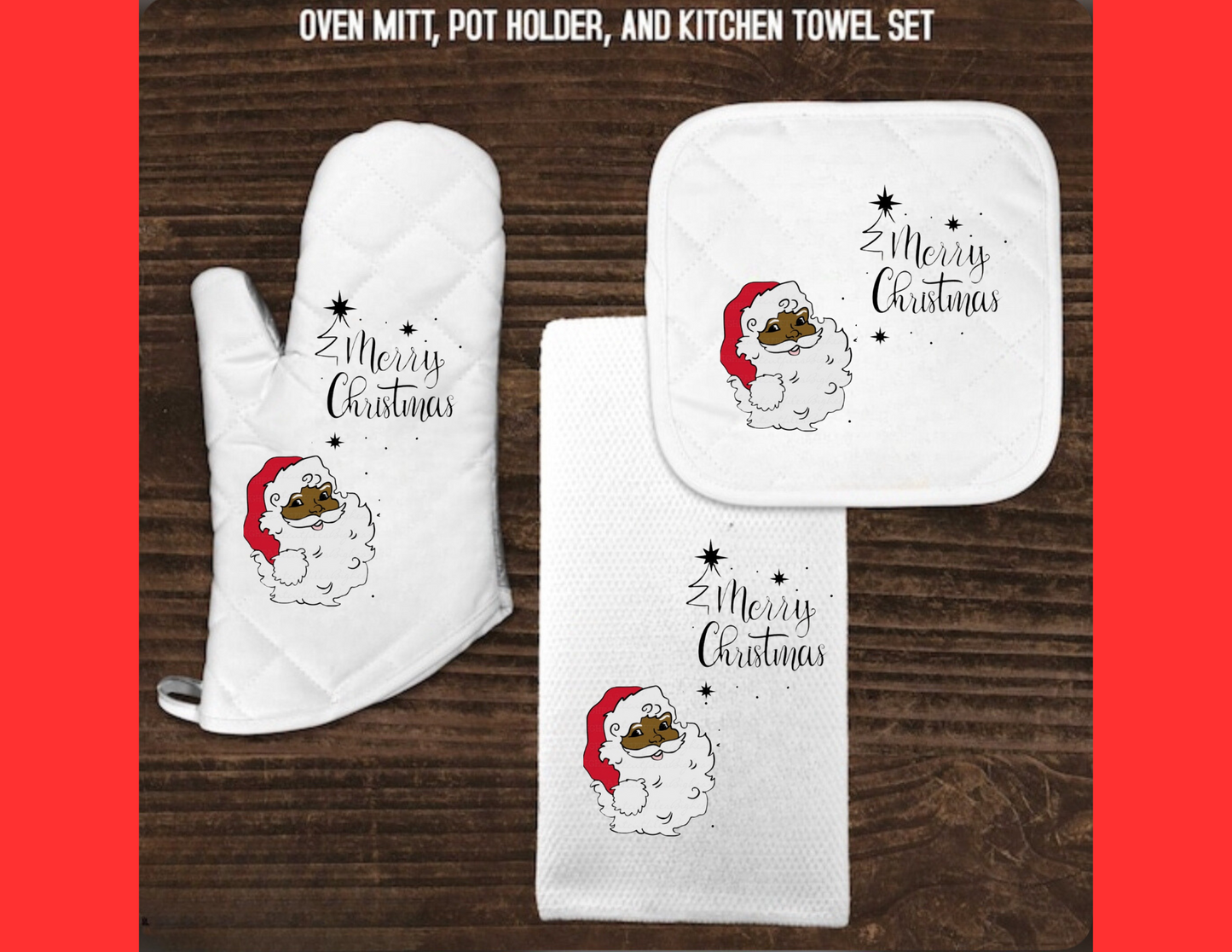 Christmas Kitchen Towel & Oven Mitt set